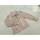 Miss Point Chocolate Daily Striped Long Sleeve Blouse(Reservation/Full Payment Without Shipping)